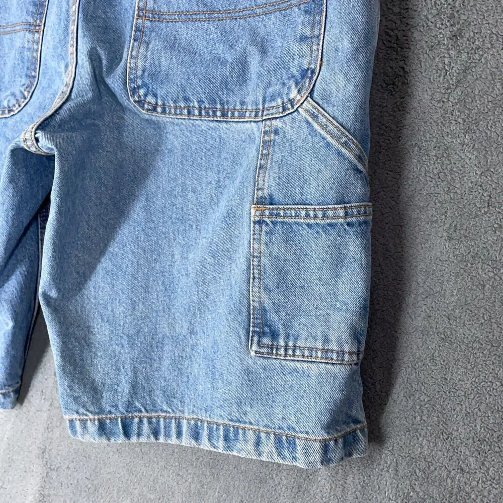 Route 66 Men's Carpenter Denim Shorts Blue Light Wash Hammer Loop Size 36
